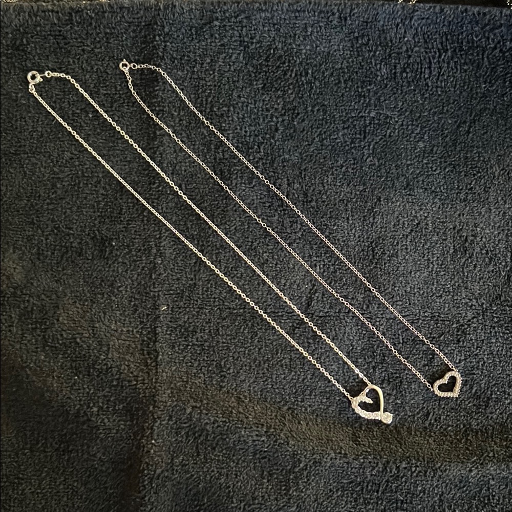 Elegant Silver Heart Pendant Necklaces